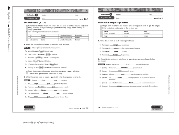 Realidades 2 capitulo 1b answer key