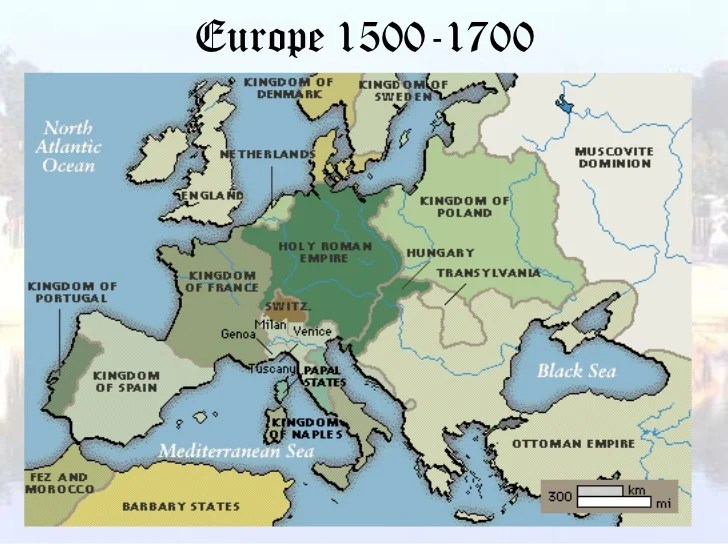 Geography of the age of absolutism in europe map