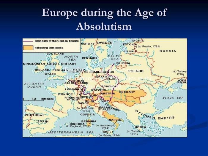 Geography of the age of absolutism in europe map