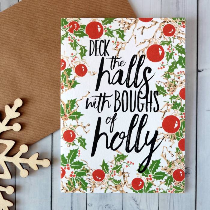 Deck the halls with boughs of holly crossword