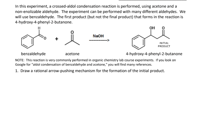 Benzaldehyde and acetone reaction mechanism