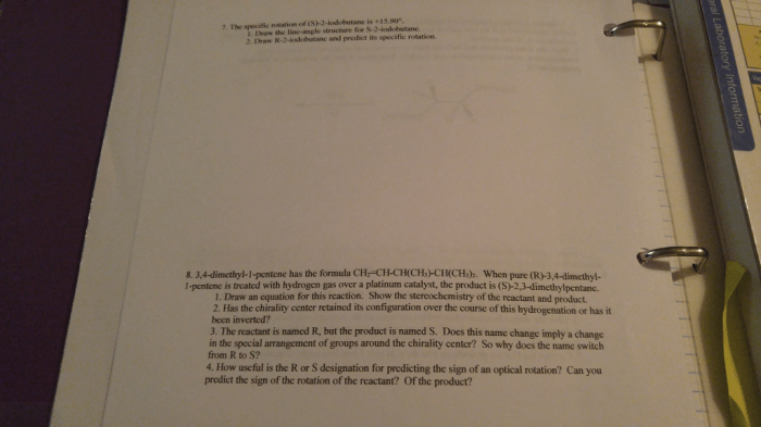 Predict the specific rotation of r 2 iodobutane